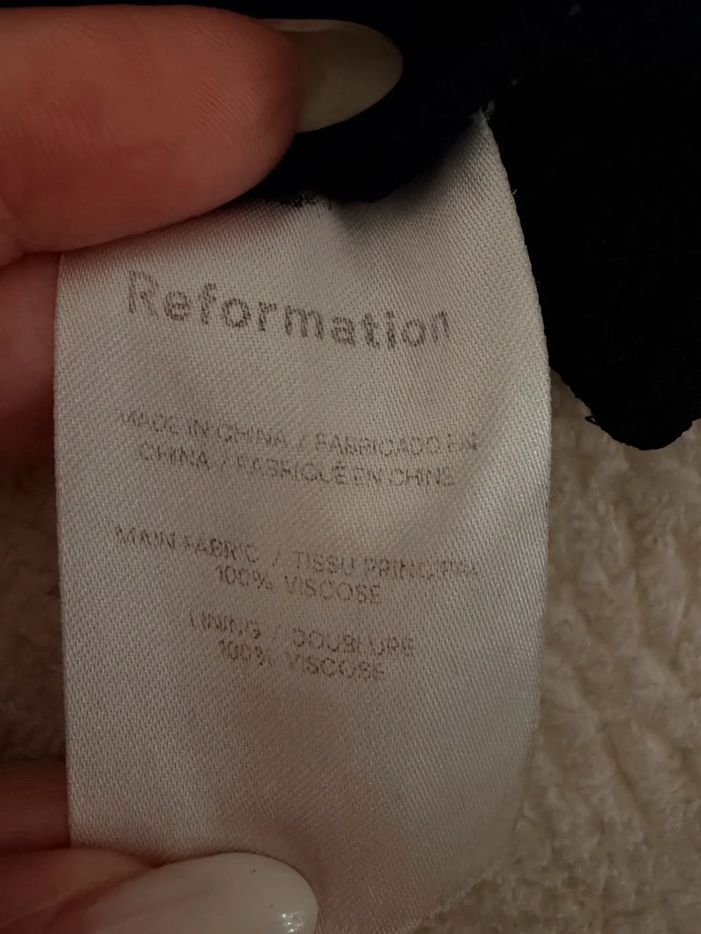 Reformation Black Square Neck Puff Sleeve Blouse